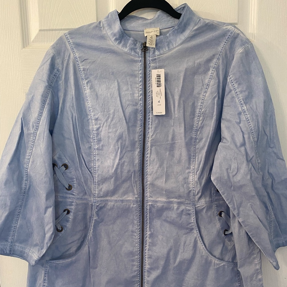 Chico's Zynergy Garment Dyed 3/4 Sleeve Jacket Chico's size 4 New